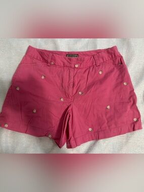 khakis Pink Embroidered Daisy Women's Shorts